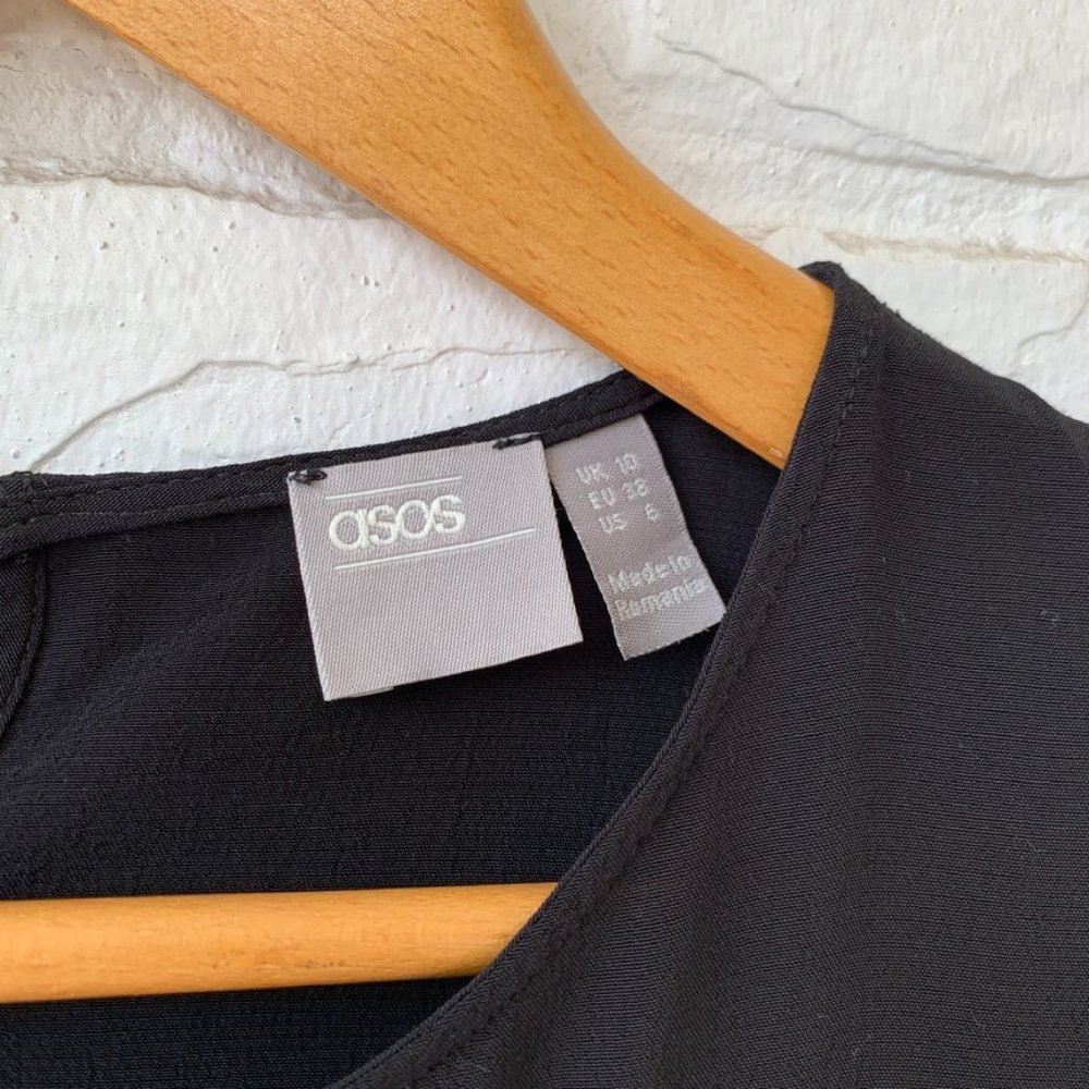 ASOS DESIGN tea jumpsuit with button back detail in black - Picture 6 of 6